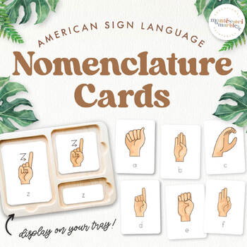 Preview of SIGN LANGUAGE Nomenclature Cards for Montessori Primary Classroom