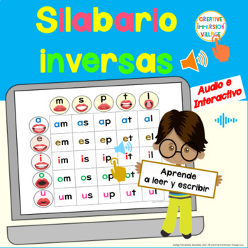 Preview of SILABARIO DIGITAL INTERACTIVO SILABAS INVERSAS AUDIO SPANISH CLOSED SYLLABLE
