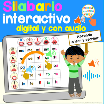 Preview of SILABARIO INTERACTIVO DIGITAL AUDIO LEER ESCRIBIR SILABAS  SYLLABLES SPANISH