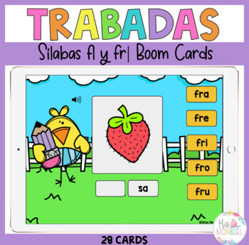 Preview of Sílabas trabadas Fl y Fr Boom Cards Spanish blends
