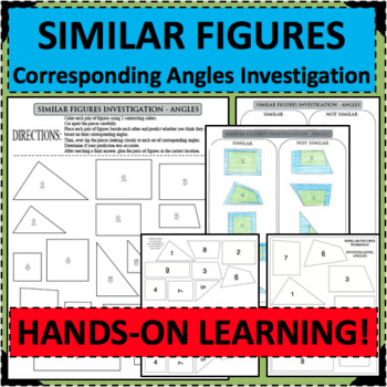 Preview of SIMILAR FIGURES Investigation of Corresponding Congruent Angles HANDS-ON