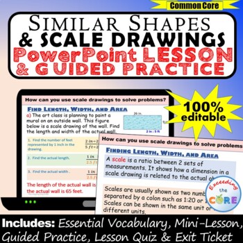 Preview of SIMILAR SHAPES & SCALE DRAWINGS PowerPoint Lesson & Practice | Distance Learning