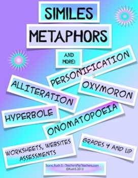 Preview of Figurative Language Similes, Metaphors and More!