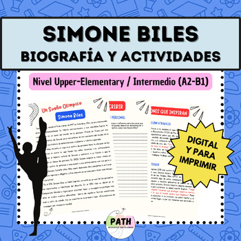 Preview of SIMONE BILES || Biografía + Actividades Lectura y Escritura || Juegos Olímpicos