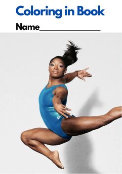 Preview of SIMONE BILES -GYMNASTICS / OLYMPICS, Coloring in Book, US spelling
