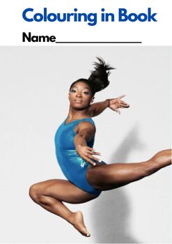 Preview of SIMONE BILES -GYMNASTICS / OLYMPICS, Colouring in Book, UK spelling