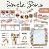 SIMPLE BOHO Classroom Decor BUNDLE | Neutral Boho Calm Decor