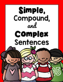 Simple, Compound, and Complex Sentences BUNDLE Worksheets 