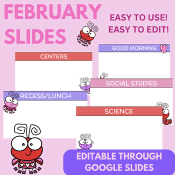 Preview of SIMPLE February Google Slides (EDITABLE)