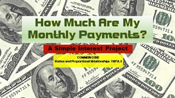 Preview of SIMPLE INTEREST: What Are My Monthly Payments? End of Year FUN!
