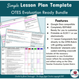 SIMPLE OTES 2.0 Lesson Plan Template Evaluation Ready Bundle