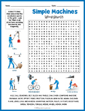 SIMPLE MACHINES Vocabulary Word Search Puzzle Worksheet Activity
