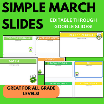 Preview of SIMPLE March Google Slides (EDITABLE)