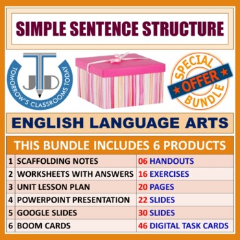 Preview of SIMPLE SENTENCE STRUCTURE: CLASSROOM RESOURCES - BUNDLE