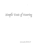SIMPLE TESTS OF HEARING
