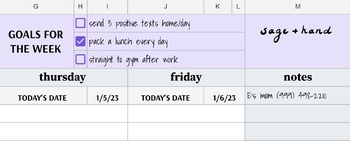 Preview of SIMPLE Weekly Planner for Teachers (Digital)