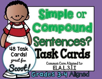 Preview of Simple or Compound Sentence Task Cards