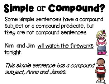 Simple or Compound Sentence Task Cards by Rock Paper Scissors | TPT