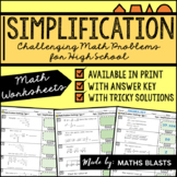 Simplifying Expressions (Math Problems Challenge for High School)