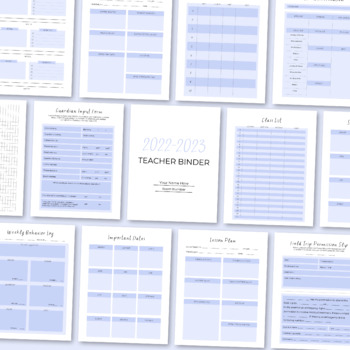 Preview of SIMPLIFY: The Ultimate Teacher Binder (60 Editable Canva Templates; PDF)
