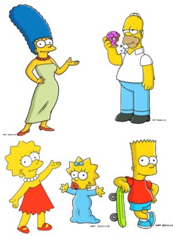 Preview of SIMPSON CHARACTERS WITH LABELS TO LEARN VOCABULARY
