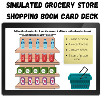 Preview of SIMULATED GROCERY SHOPPING ORDER LIFE SKILLS BOOM CARD DECK: OT/life skills