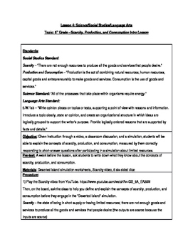 Preview of SIMULATION - Scarcity Lesson & Deserted Island