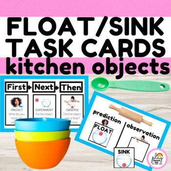 Preview of SINK OR FLOAT TASK CARDS - SCIENCE EXPERIMENT, LOW PREP SCIENCE CENTER, DECEMBER