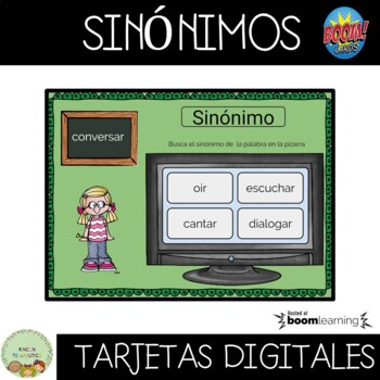 Preview of SINONIMOS #BOOM CARDS #TELEPRACTICE #SPANISH #TERAPIADELHABLA