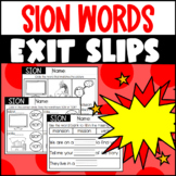 SION Words Exit Tickets Assessments Exit Slips Quick Check