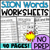 SION Worksheets: Word Sorts, Picture Sorts, Cloze, Mystery