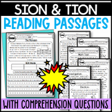 SION and TION Reading Passages with Comprehension Questions