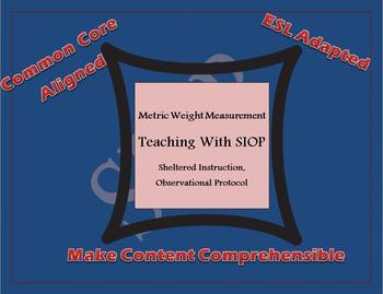 Preview of SIOP Metric Weight Measurement Fourth Grade Lesson Plan