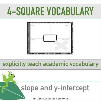 Preview of Slope and y-intercept Vocabulary 4-Square