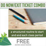 FREE! DO NOW & Exit Ticket Combo