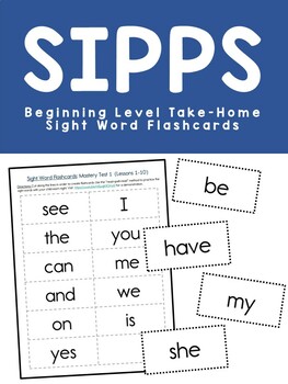Preview of SIPPS Beginning Aligned Take-Home Sight Word Flashcards