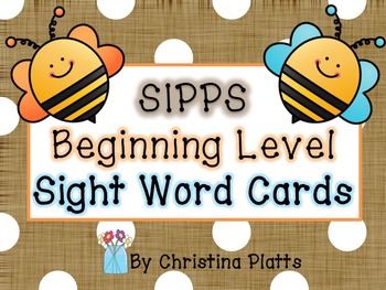 Preview of SIPPS Beginning Level Word Cards Bright Colors