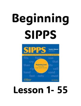 Preview of SIPPS Beginning Quick Reference Guide Example - Lessons 1a, 11, 39