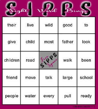 Preview of SIPPS Extension Sight Word Bingo Cards (Complete Lessons 1-30)