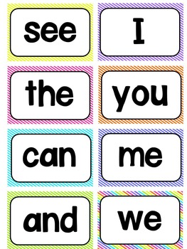 sight words flash cards