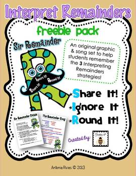 Preview of SIR Remainder! {FREE Interpreting Remainders Song & Poster pack}