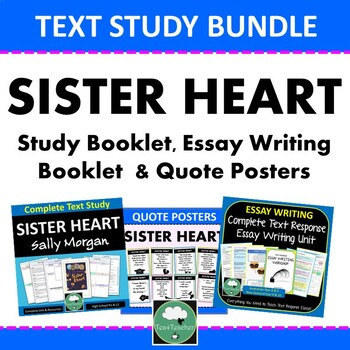 Preview of SISTER HEART Sally Morgan Novel Study Unit Posters Essay Writing BUNDLE