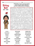 SITTING BULL Biography Word Search Puzzle Worksheet Activity