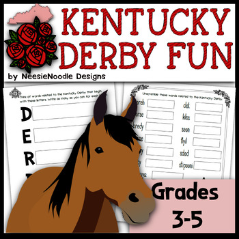 Preview of 6 Kentucky Derby ELA Activities with Poem, Fact & Opinion, Worksheets