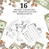 16 Money Counting/Identification Worksheets & Activities