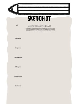 Preview of SKETCH IT! An exercise in art and language arts! #1