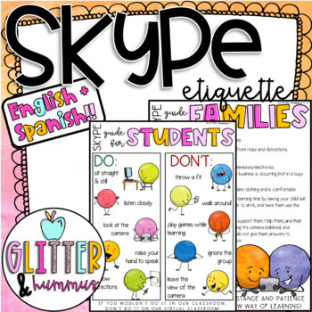 Preview of SKYPE ETIQUETTE | Distance Learning Family and Student Guide | Virtual Classroom