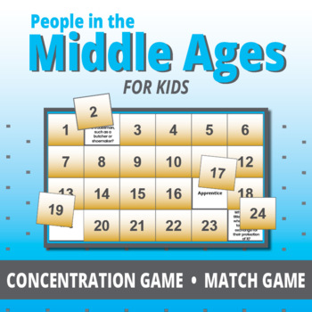 Preview of People in the Middle Ages for Kids - Concentration Game - Match Game