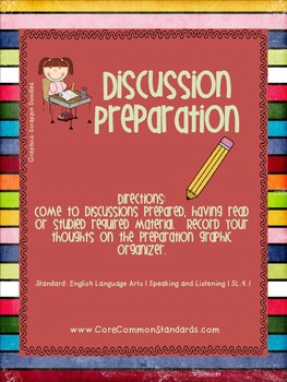 Preview of SL.4.1 Fourth Grade Common Core Worksheets, Activity, and Poster