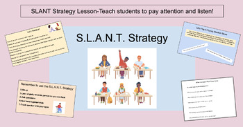 Preview of SLANT Strategy Lesson-A lesson on paying attention and listening